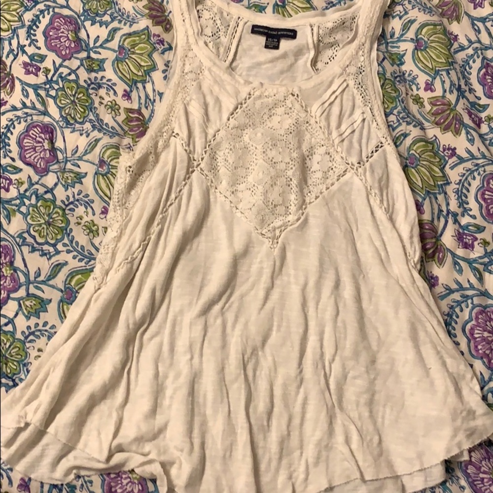 Flowy white tank